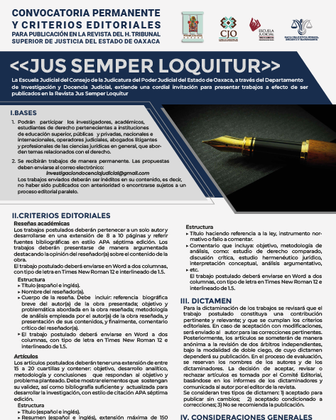 Convocatoria Jus Semper Loquitur