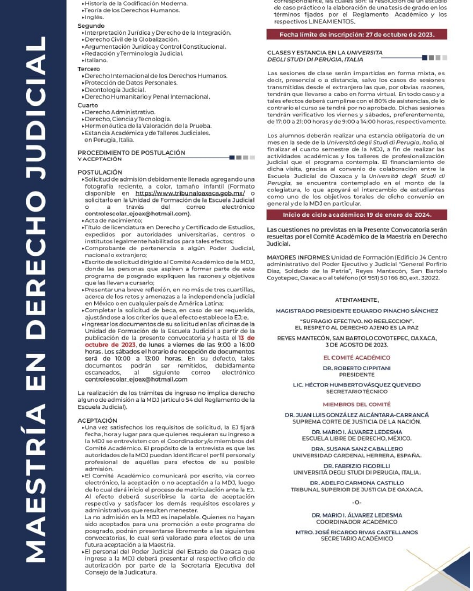 Covocatoria de Maestría en Derecho Judicial